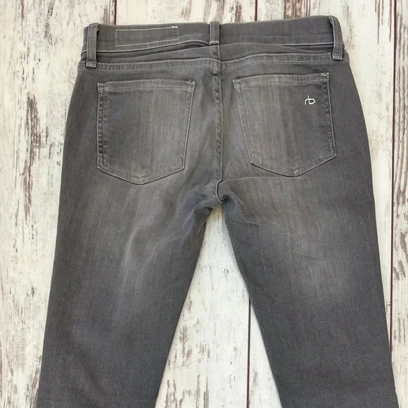 Rag & Bone Moto Skinny Jeans Buxton Gray Ankle Zip Size 25 NWOT - Picture 10 of 16